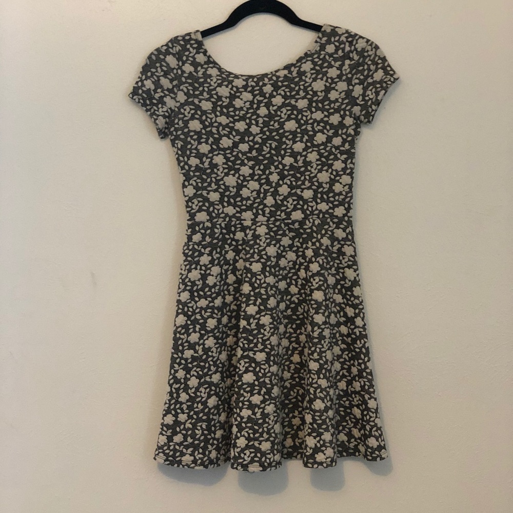 Gray floral dress